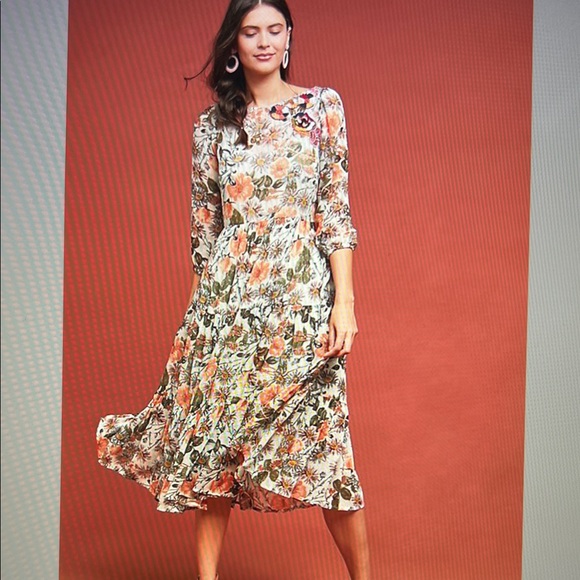 Anthropologie Dresses & Skirts - Anthropologie Espalier Embroidered Tunic Dress by Meadow Rue